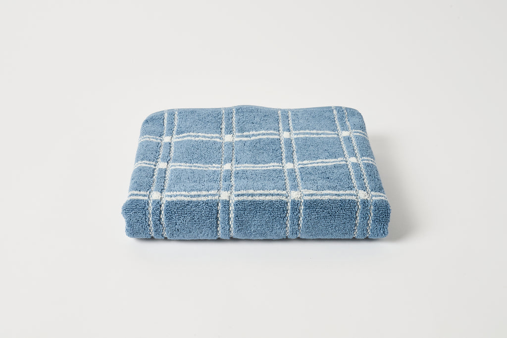 Hand Towel in Celeste & Chalk