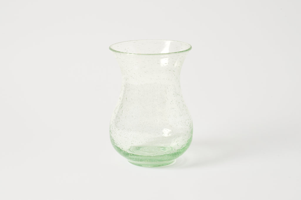 Wide Mouth Bubble Glass Vase