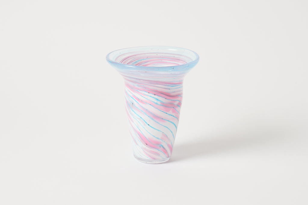 Pink / Blue swirl Glass Vase