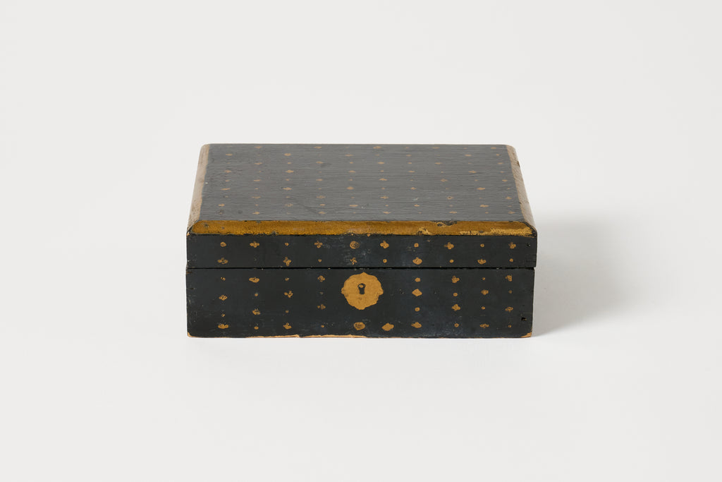 Black Wood Box with Gold Pattern