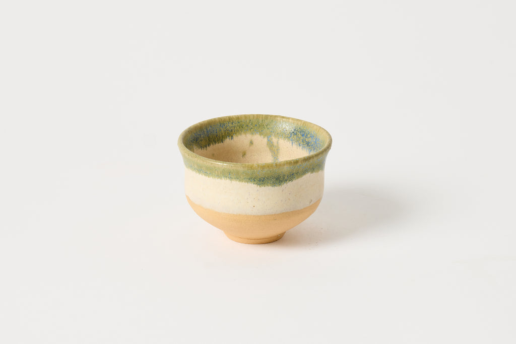 Small Cup with Green Drip Rim