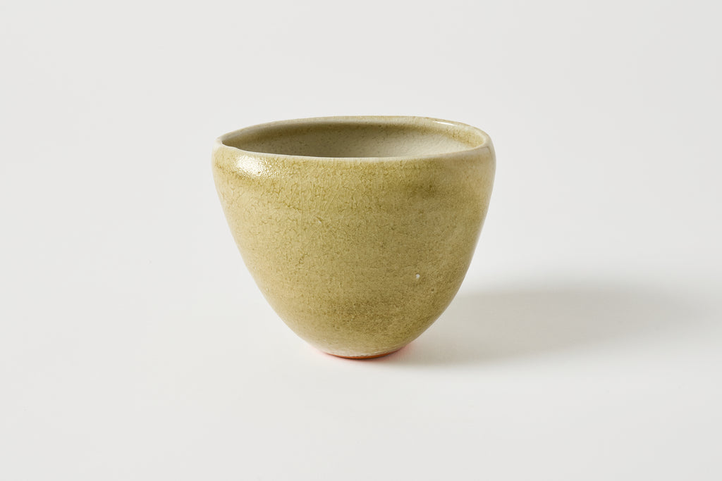 Oval Porcelain Vase in Green